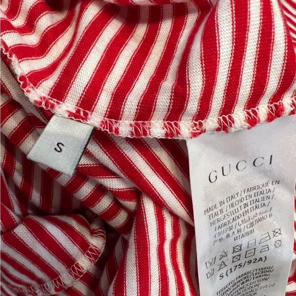 Gucci Red and White Striped Unisex Long Sleeve Top - Picture 6 of 6